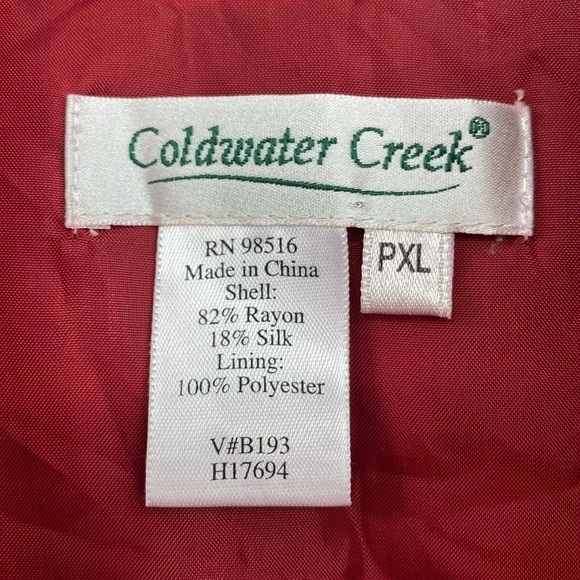 Coldwater Creek Vest Jacket Womens Size PXL Velvet Red Orange Patchwork Silk - Picture 8 of 9